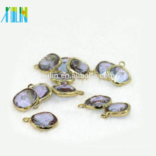 AAA quality 12*12mm square shape cut faceted lavender purple crystal charms pendant for necklace pendant